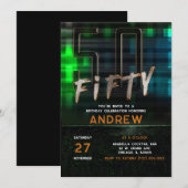 50ste verjaardagsfeestideeën voor jongens kaart (Voorkant / Achterkant)