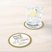 50ste verjaardagsfeestje 50 & Fabulous Dank u Favo Ronde Kartonnen Onderzetter (Insitu)