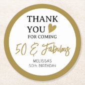 50ste verjaardagsfeestje 50 & Fabulous Dank u Favo Ronde Kartonnen Onderzetter (Voorkant)