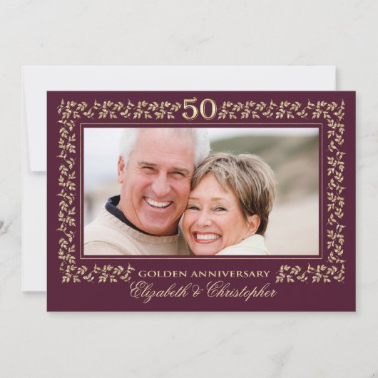 50ste verjaardagsfeestje | Aangepaste foto Kaart (Voorkant)