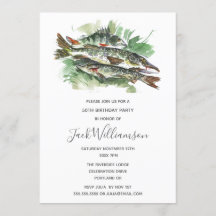 50ste verjaardagsfeestje | Aquarel vis