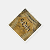 50ste verjaardagsfeestje Black and Gold Sparkle Servet (Hoek)