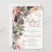 50ste verjaardagsfeestje Boho Garden Floral Kaart (Voorkant)