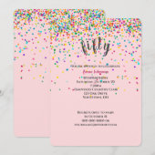 50ste verjaardagsfeestje confetti uitnodiging (Voorkant / Achterkant)