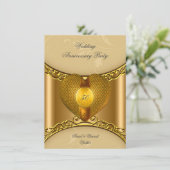 50ste verjaardagsfeestje Elegant Goud Gouden Hart Kaart (Staand voorkant)