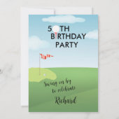 50ste verjaardagsfeestje golf thema heren kaart (Achterkant)