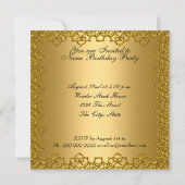 50ste verjaardagsfeestje goud kaart (Achterkant)