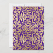 50ste verjaardagsfeestje - Goud Paarse Kaart (Achterkant)
