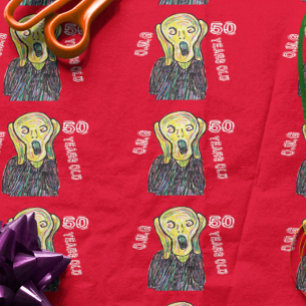50ste verjaardagsfeestje grappig The Scream OMG Wr Cadeaupapier