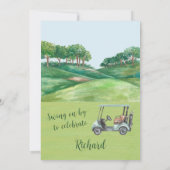 50ste Verjaardagsfeestje Heren Golf Thema Feestje Kaart (Achterkant)