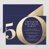 50ste verjaardagsfeestje kaart (Voorkant / Achterkant)