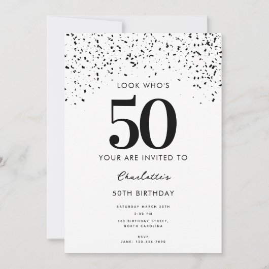 50ste verjaardagsfeestje Kijk Wie is 50 Modern Kaart (Voorkant)