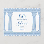 50ste verjaardagsfeestje met aangepaste kleur Grie Briefkaart (Voorkant)