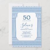 50ste verjaardagsfeestje met aangepaste kleur Grie Kaart (Voorkant)