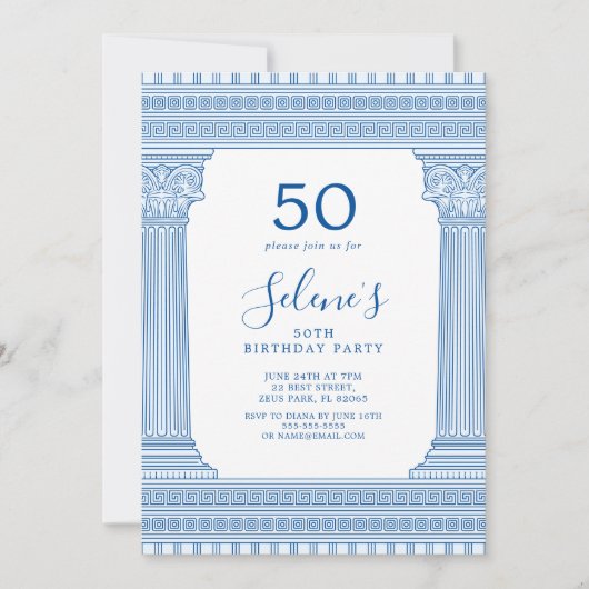 50ste verjaardagsfeestje met aangepaste kleur Grie Kaart (Voorkant)