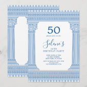 50ste verjaardagsfeestje met aangepaste kleur Grie Kaart (Voorkant / Achterkant)