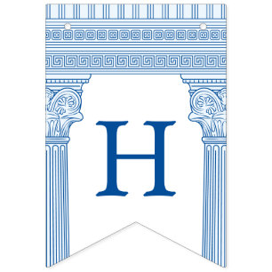 50ste verjaardagsfeestje met aangepaste kleur Grie Vlaggetjes