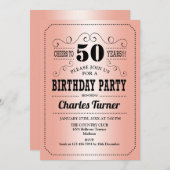 50ste verjaardagsfeestje - Roos Gold Kaart (Voorkant / Achterkant)