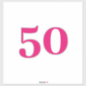 50ste verjaardagsfeestje roze aangepaste leeftijd  sticker (Vel)