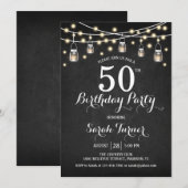 50ste verjaardagsfeestje - schoolbord kaart (Voorkant / Achterkant)