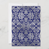 50ste verjaardagsfeestje - Silver Royal Blue Kaart (Achterkant)