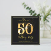 50ste verjaardagsfeestje sprankelend Elegant Goud Kaart (Staand voorkant)