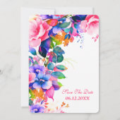 50ste verjaardagsfeestje tuin bloemig kaart (Achterkant)