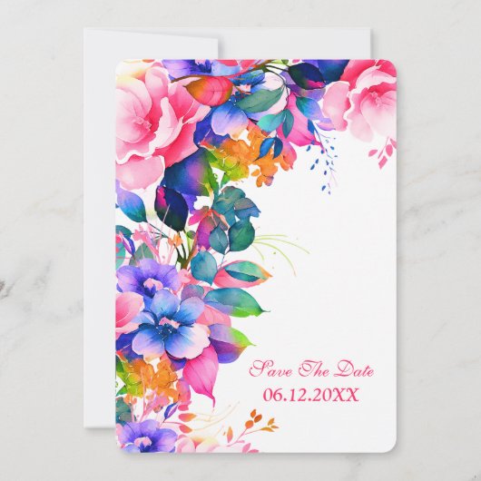 50ste verjaardagsfeestje tuin bloemig kaart (Achterkant)