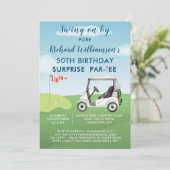 50ste verjaardagsfeestje verrassingsfeestje golf t kaart (Staand voorkant)