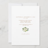 50ste verjaardagsfeestje Witte Bloemen  Kaart (Achterkant)