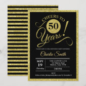 50ste verjaardagsfeestje - Zwart Goud ELKE LEEFTIJ Kaart (Voorkant / Achterkant)