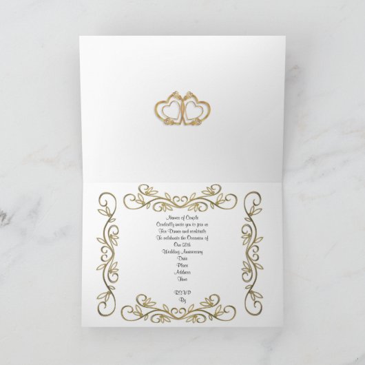 50ste verjaardagsfeestkaart uitnodiging rood zwart (Binnen)