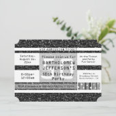 50ste verjaardagsfeestticket, Black Shimmer Kaart (Staand voorkant)