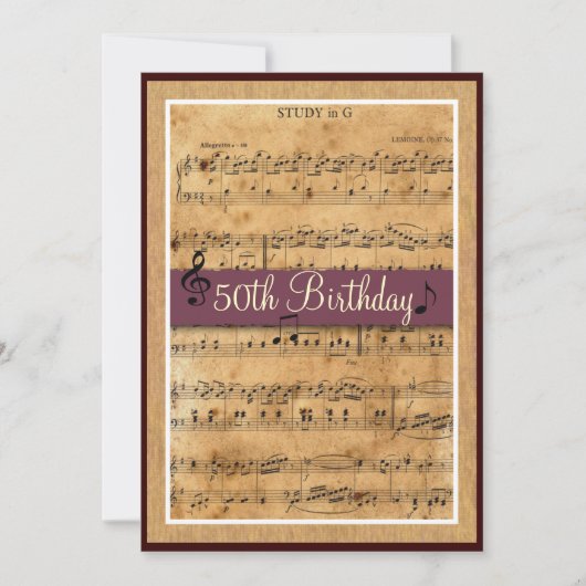 50ste verjaardagsfeestuitnodiging kaart (Voorkant)