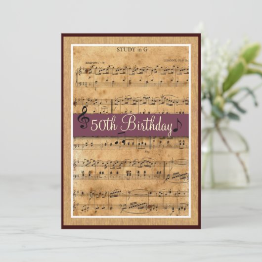 50ste verjaardagsfeestuitnodiging  kaart (Staand voorkant)