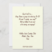 50ste verjaardagsfeestuitnodiging kaart (Achterkant)