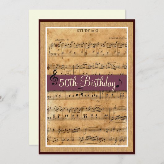 50ste verjaardagsfeestuitnodiging  kaart (Voorkant / Achterkant)