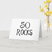 50ste verjaardagsgeschenken, 50 ROCKS Kaart (Gele Bloem)