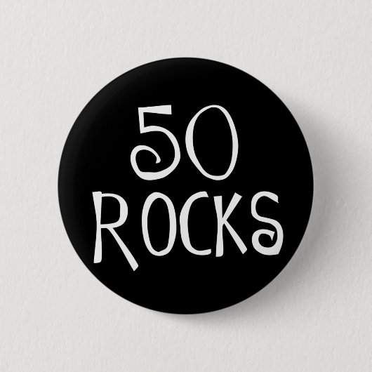 50ste verjaardagsgeschenken, 50 ROCKS Ronde Button 5,7 Cm (Voorkant)