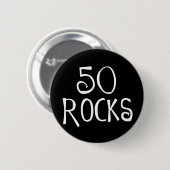 50ste verjaardagsgeschenken, 50 ROCKS Ronde Button 5,7 Cm (Voorkant /achterkant)