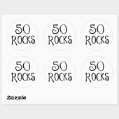 50ste verjaardagsgeschenken, 50 ROCKS Ronde Sticker (Vel)