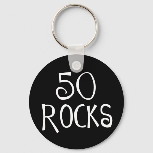 50ste verjaardagsgeschenken, 50 ROCKS Sleutelhanger (Voorkant)