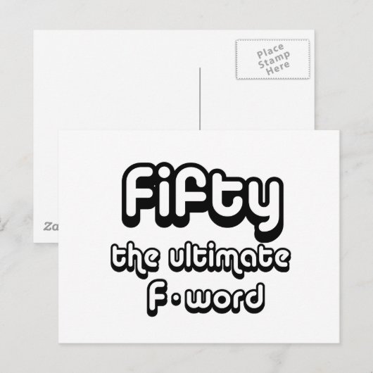 50ste verjaardagsgeschenken - Vijftig, het ultieme Briefkaart (Voorkant / Achterkant)