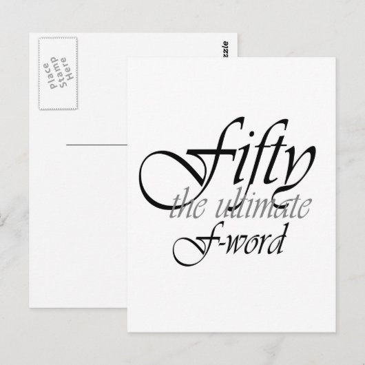 50ste verjaardagsgeschenken - Vijftig, het ultieme Briefkaart (Voorkant / Achterkant)