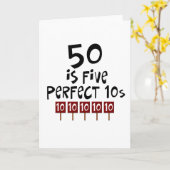 50ste verjaardagsgiften, 50 is 5 perfecte 10s! kaart (Gele Bloem)
