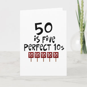 50ste verjaardagsgiften, 50 is 5 perfecte 10s! kaart