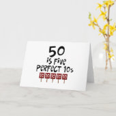 50ste verjaardagsgiften, 50 is 5 perfecte 10s! kaart (Gele Bloem)