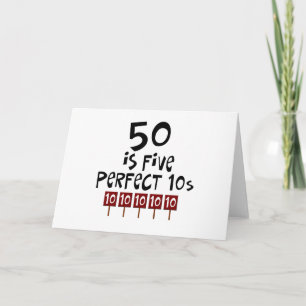 50ste verjaardagsgiften, 50 is 5 perfecte 10s! kaart