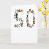 50ste verjaardagskaart, bierkaart kaart (Gele Bloem)