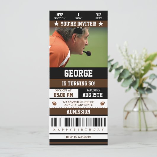 50ste verjaardagskaart voor voetbalkaartjes kaart (Staand voorkant)